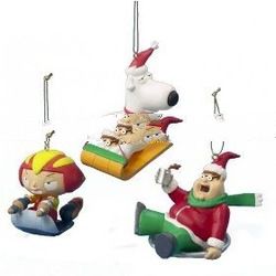 Set of 3 Family Guy Stewie, Brian and Peter Christmas Ornaments