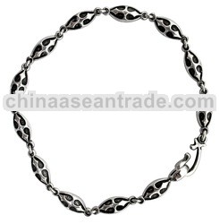 Silver biker link bracelet