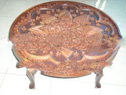 Tea Table with a Table Top Motif "Lotus Flower"