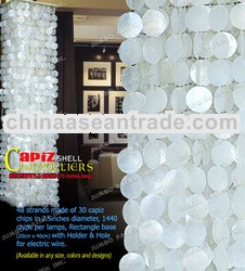 capiz hanging chandelier round capiz chips