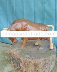 Bull Wooden Carving AN001
