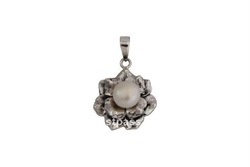 Pearl Pendant ,Designer Pendant , Silver Pendant , Rose Flower Pendant , Pendant , Bali Jewelry