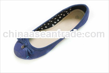 ladies ballerina fashion style bow shoes navy color