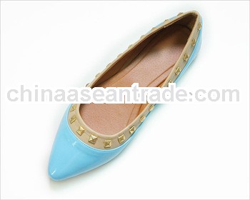 ladies ballerina fashion style rivet binding turquoise