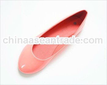 ladies ballerina fashion style shine pu orange color