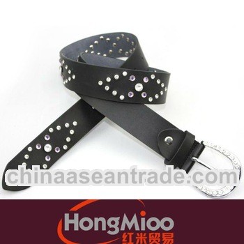 ladies rhinestone fancy PU belt