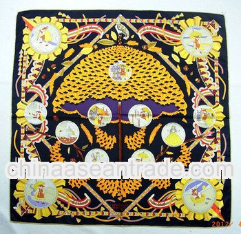 ladies square fashion silk twill scarf