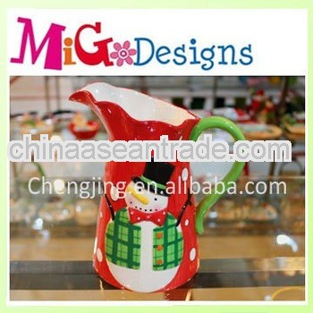 large Christmas ceramic milk pot