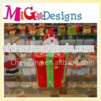 large ceramic christmas candy jar