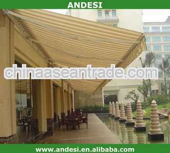 large size manually operated retractable awning