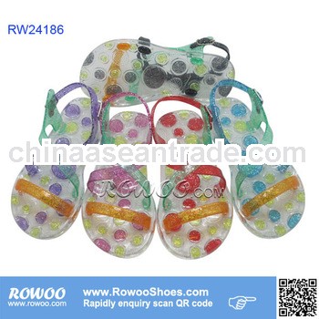 latest design PVC shiny girls jelly sandal