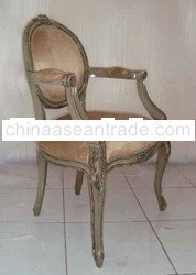 French Style Chair Antique Reproduction Arm Chair Mahogany Painted Vintage Wooden Dining Chair Class