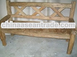 Recycled Teak Bench X-Back Style