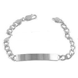 Sterling Silver Engravable Curb Id Bracelet