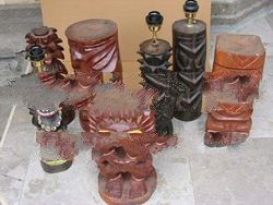 palm tiki statues