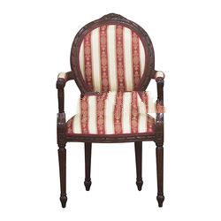 Mahogany French Oval Arms Chair