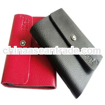 leather business cards holder with customized logo in multiple colors