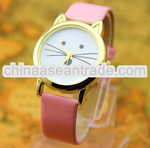 leather kitty watch 2013 leather wrist watch