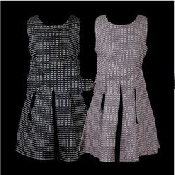 New Design Plaid Sleeveless Wool and Cotton Casual Dress