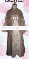 Abaya Fatimah 2 Layer Ribbon Embroidered Islamic Clothing