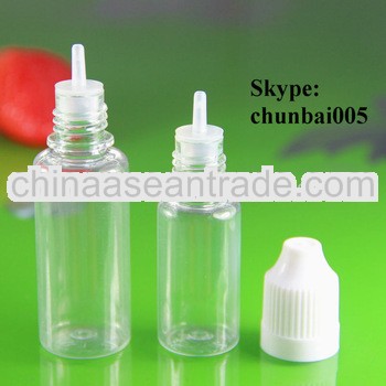 liquid plastic needle empty bottles with childproof with long thin tip