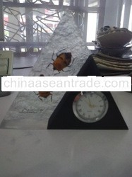 Crystal Resin Clock with Man-Face Insect