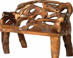 TEAK ROOT BENCH FURNITURE TRBN40