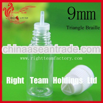 long thin tip plastic dropper bottle 10ml with childproof cap 9mm triangle braille SGS TUV