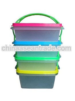 low price colorful with lid quadrate plastic food container