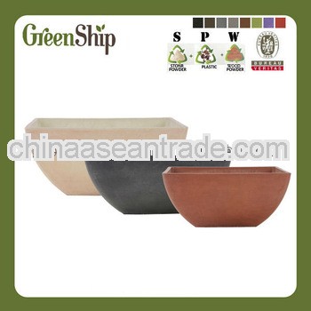 lowes flower pots supplier/stone powder,wood powder,plastic material /20years lifetime /cheap