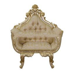 Gold Leaf Bridal Sofa 1 Seater with Carving