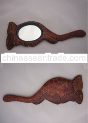 Wooden Batik Mirror (Rabbit)