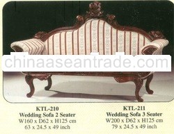 Wedding Sofa 3 Seater Mahogany Indoor Furniture.