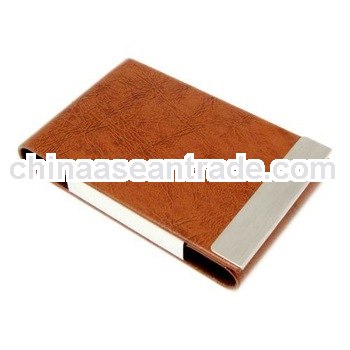 luxury metal & pu leather business card holder wholesale