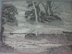 Kampung ink painting