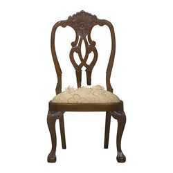 Mahogany Classic Arms Dining Chair with Carved