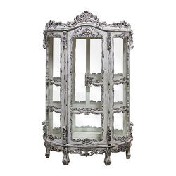 Antique Distressed China Display Cabinet