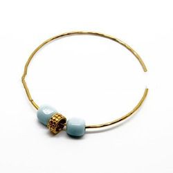 brass bangles with recycled glass BJ.009b