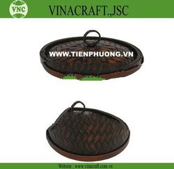 Bamboo waste basket set of two