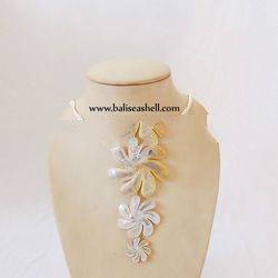 shell mother of pearl white gold neklace art