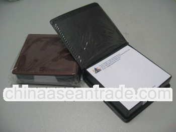 memo pad in leather case