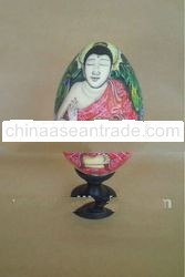Wooden Goose Egg with "Budha"