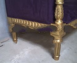 Finished Furniture - Living Room Sofa with Antique GOLD LEAF finish color