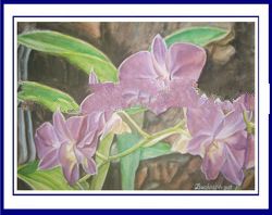 Purple Orchid Watercolor Painting