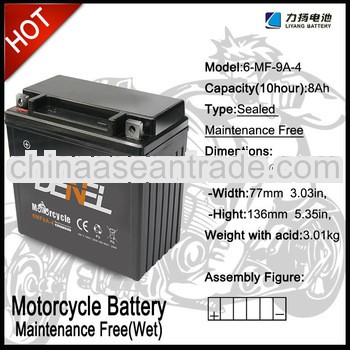 motorcycle battery 12V 9AH