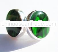 Green Paua Elliptic Earrings