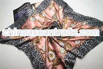 muslim women fashion leopard satin scarf