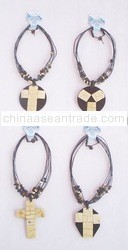 Cotton Necklace On Coco Cross Resin Pendant