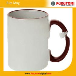 two tone sublimation mug/color rim mug for sublimation/heat transfer printing mug black