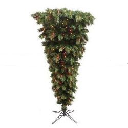 7.5' Famous Upside Down Pre Lit Artificial Christmas Tree Clear Lights